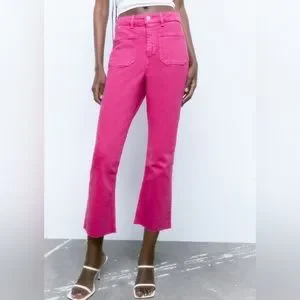 overdue flair ♥ ROSE DENIM PANTS /追跡付 Pink washed distressed jeans women's autumn 2021 design